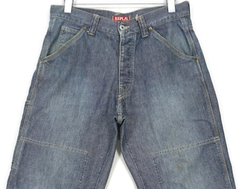 Replay Jeans Size 31 Fit W32 L28.5 Double Knee Ankle Carpenter