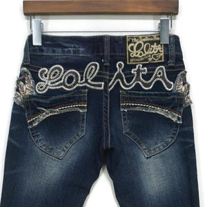 Lolita Jeans Size 25 Fits W29xl31 Japanese Low Rise Bootcut Denim