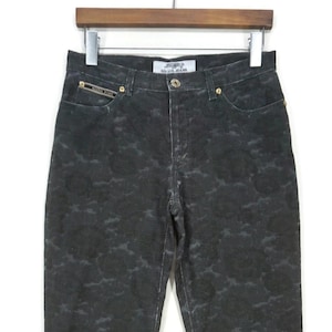 Krizia Jeans Size W29 L29 Floral Jacquard Ankle Bootcut Denim