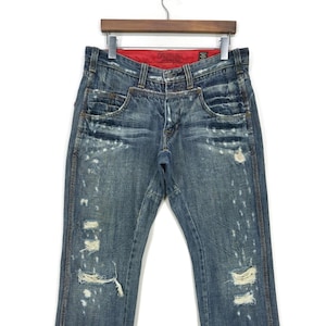 Bartack Jeans Size 31 fit W34 L33 Japanese Workwear Distressed Denim