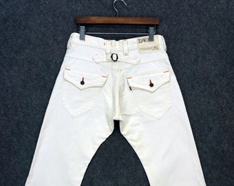Edwin Jeans Size 32 fits W34xL27.5 Japanese Workwear XV-S Cropped Ankle Bootcut Buckle Back Denim