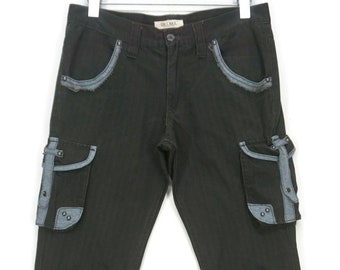 Oilcake Pants Size W31 L28 Japanese Workwear Buckle Leg Rave Bondage Ankle Cargo