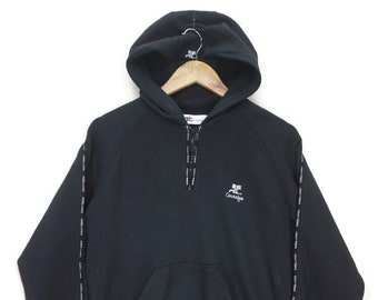 Vintage Courreges Hoodie Size 160 fit S Quarter Zip Pullover