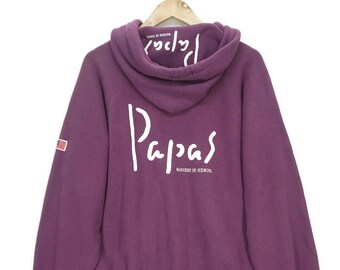 Button up Hoodie Size L Papas Maniere De Heming Distressed