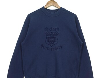 Oxford Sweatshirt Size M Vintage University Screen Stars Embroidered Crest Logo Pullover Made in Ireland