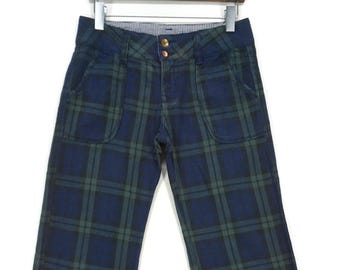 Pantalones CEPO de pierna ancha, estilo japonés, estilo crop top, con hebilla en la espalda, talla 28, ancho 32 x largo 27,5
