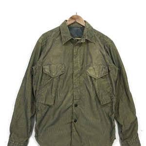 Masons Shirt Size L Iridescent Patchwork Twill Fabrics Tactical Button Down