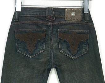 ANTIK ジーンズ サイズ24 幅28×丈29.5 ローライズ 刺繍入り ブーツ 