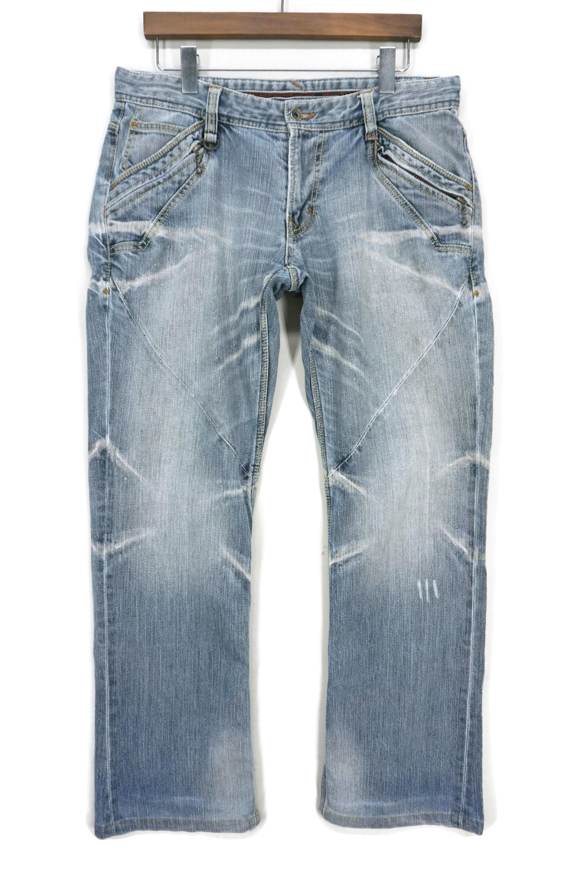 Nicole Jeans Low Rise Distressed Denim Size 48 fits W34xL30 Japanese Light Wash Pants