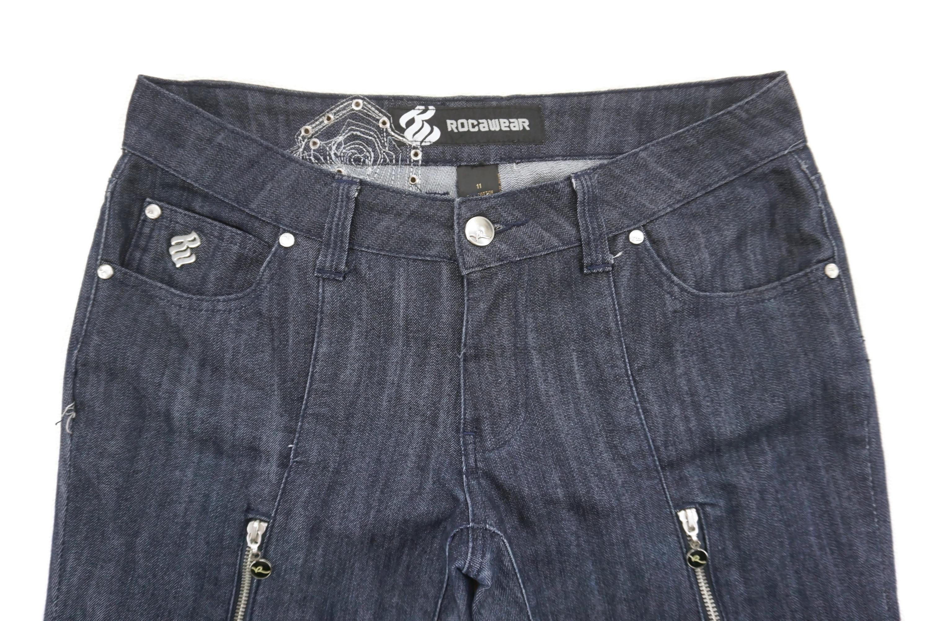 Rocawear Jeans Y2K Jay-z Hip Hop Skates Multi Zipper Low Rise