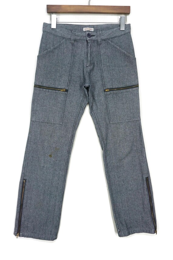 Lovesti Jeans Size 25 fit W29 Fatigue Multi Zipper Baker Cropped  Ankle Denim