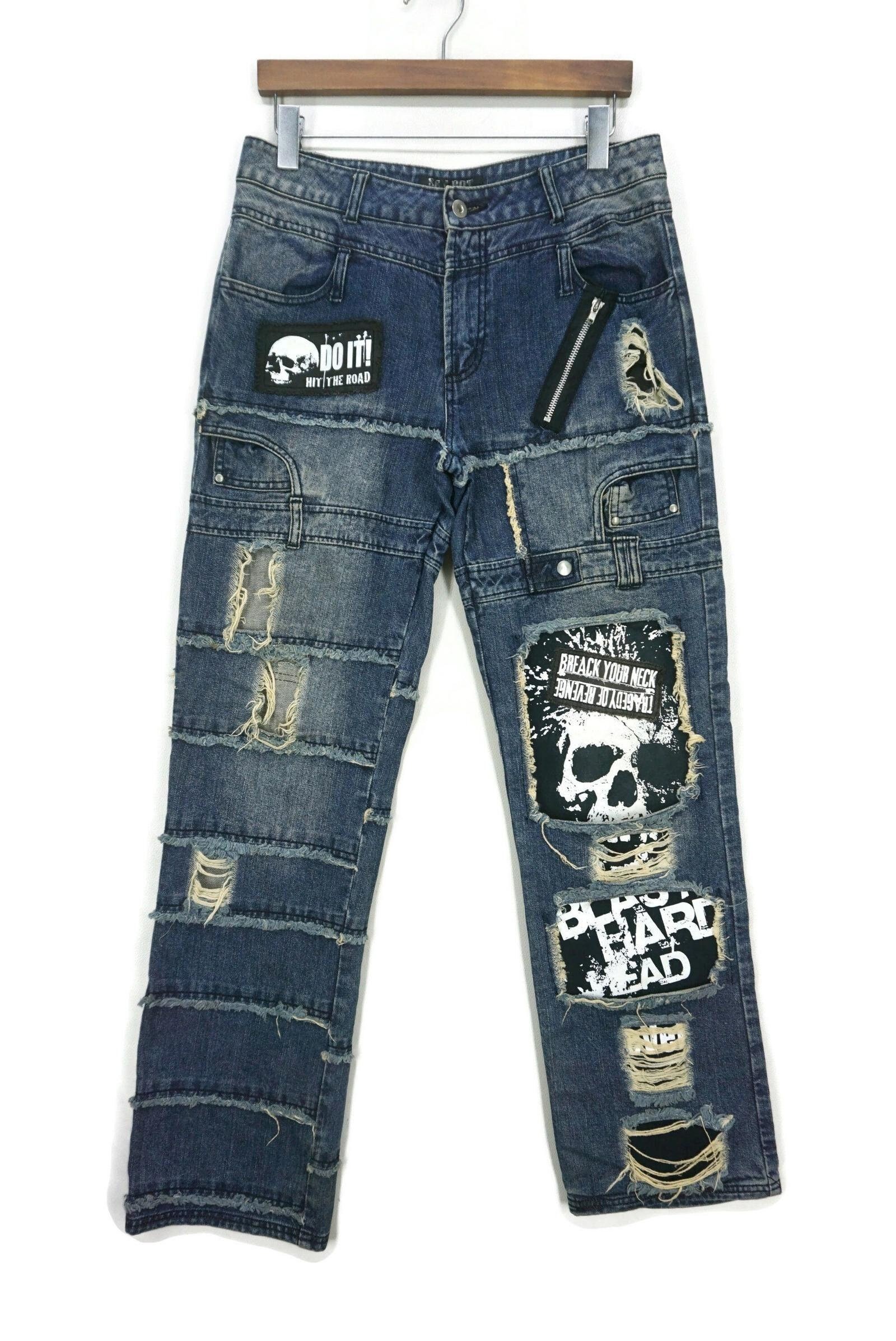Sex Pot Revenge Jeans Japanese Bondage Boro Sashiko Distressed