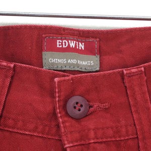 Pantalones Edwin talla W28xL33 ropa de trabajo japonesa de talle alto, chinos de carpintero, color caqui imagen 5