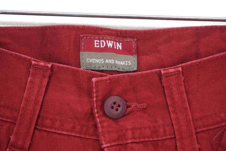 Pantalones Edwin talla W28xL33 ropa de trabajo japonesa de talle alto, chinos de carpintero, color caqui imagen 5