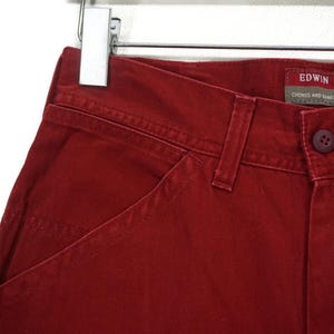 Pantalones Edwin talla W28xL33 ropa de trabajo japonesa de talle alto, chinos de carpintero, color caqui imagen 4