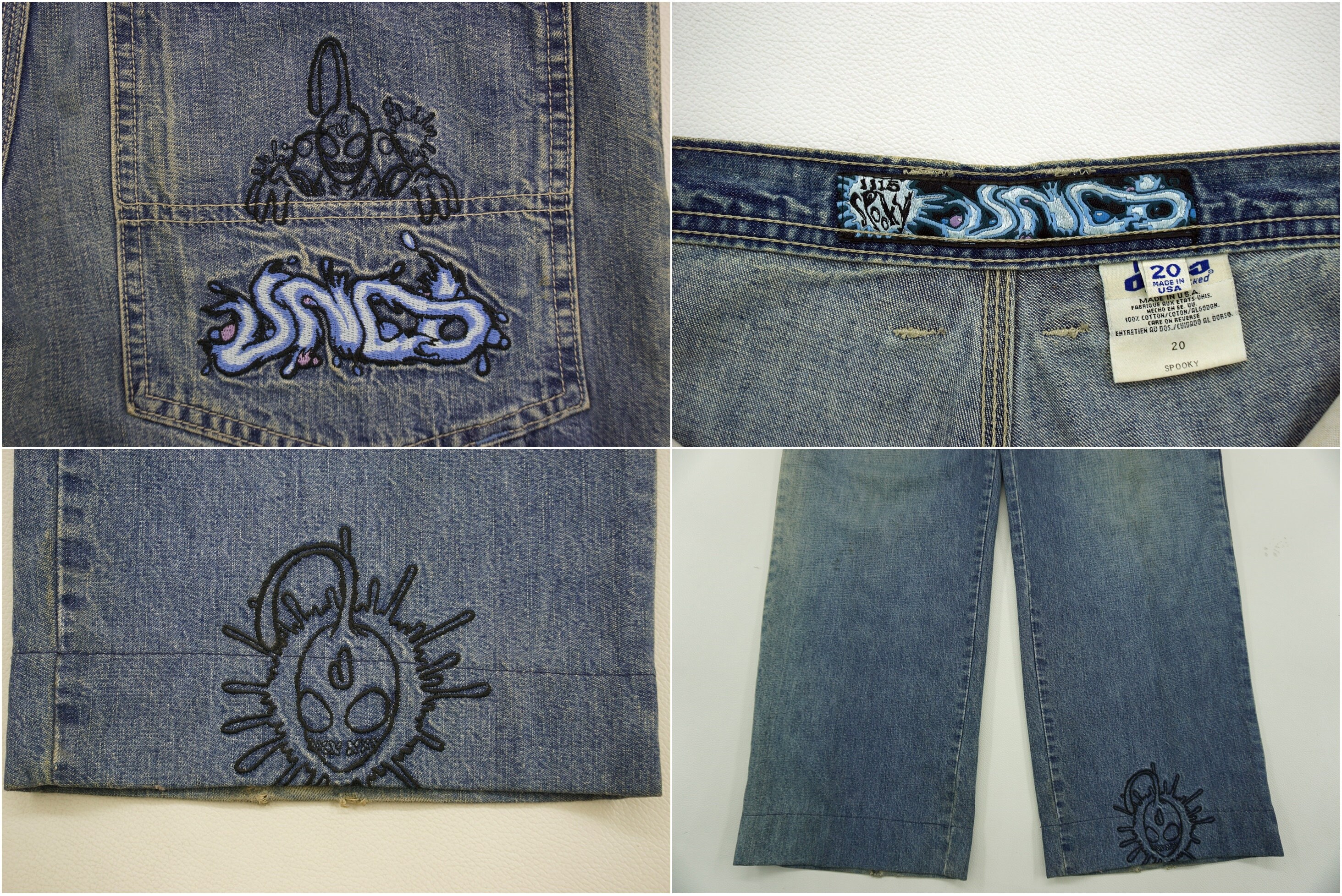 JNCO Jeans W30xl28.5 90s Vintage Denim Jeans Spooky 1115 Hip
