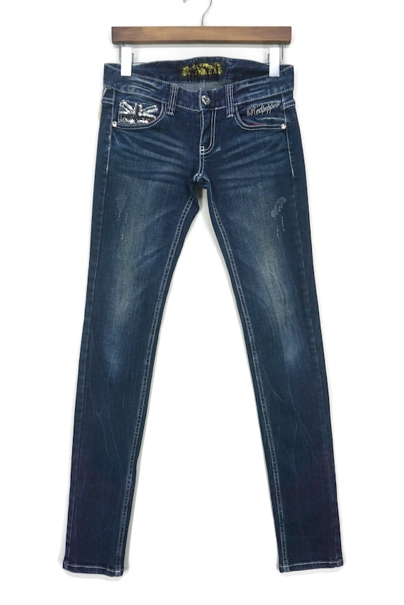 Red Pepper Jeans Size 25 Fits W29xl32.5 Japanese Low Rise Skinny