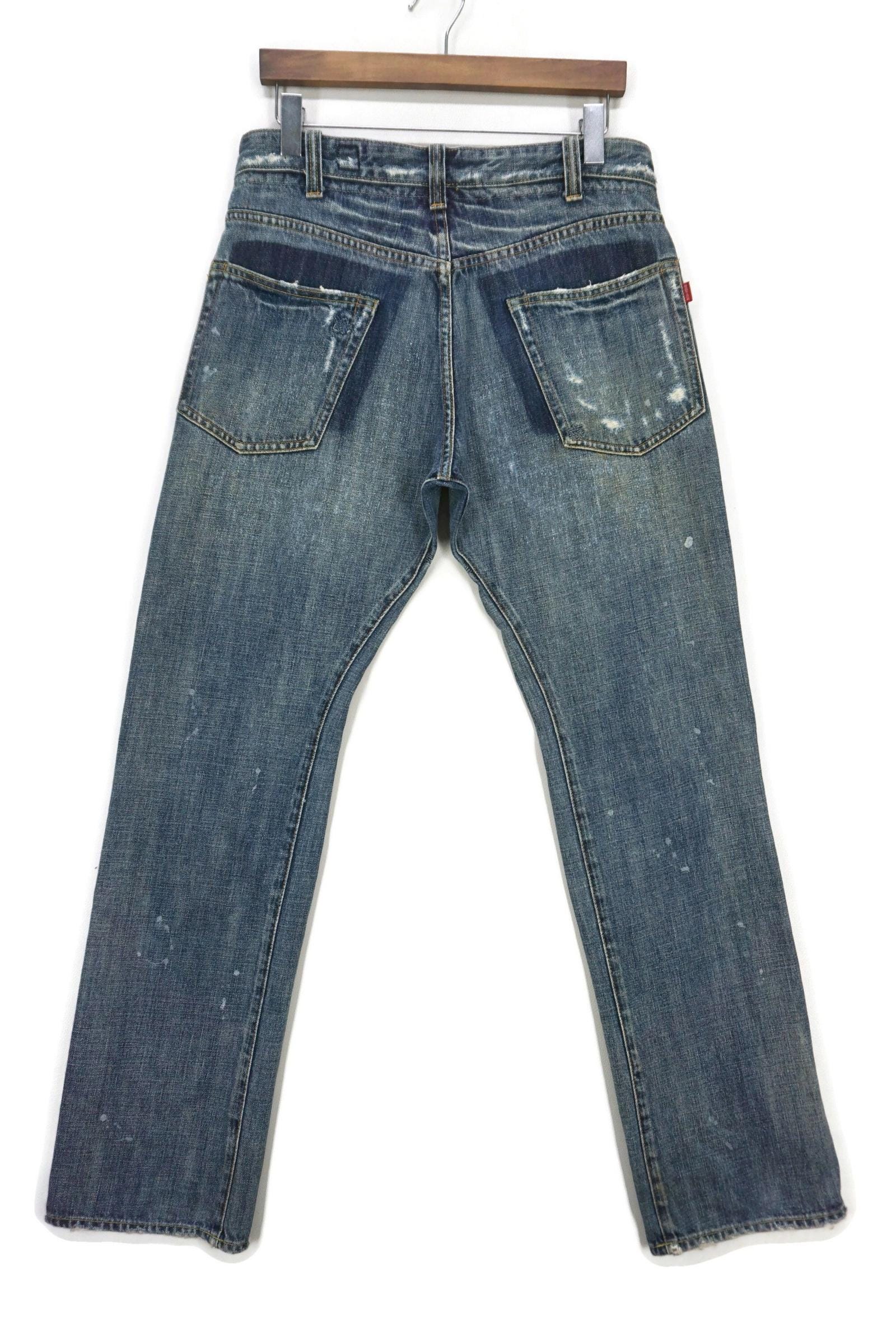 Bartack Jeans Size 31 Fits W34xl33 Japanese Workwear Distressed