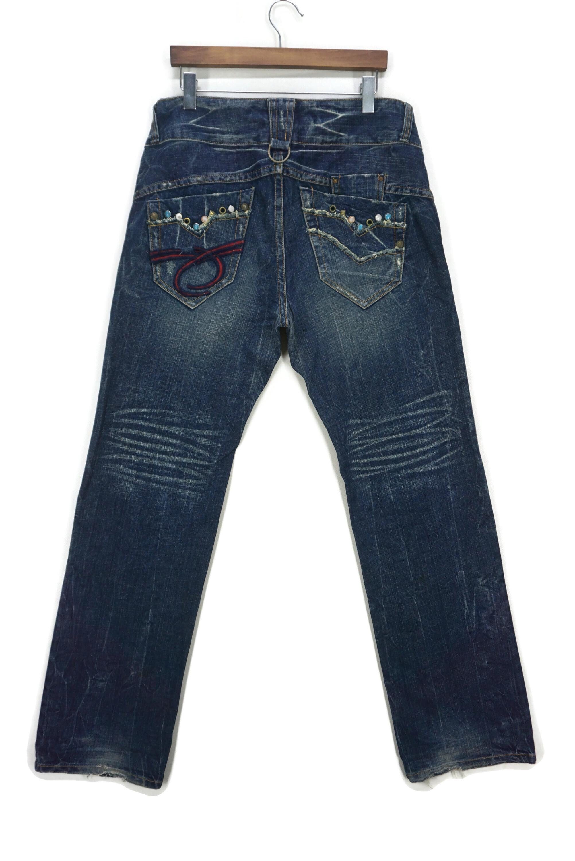 Red Pepper Jeans Size 34 Fit W36 L35 Embellished Studded