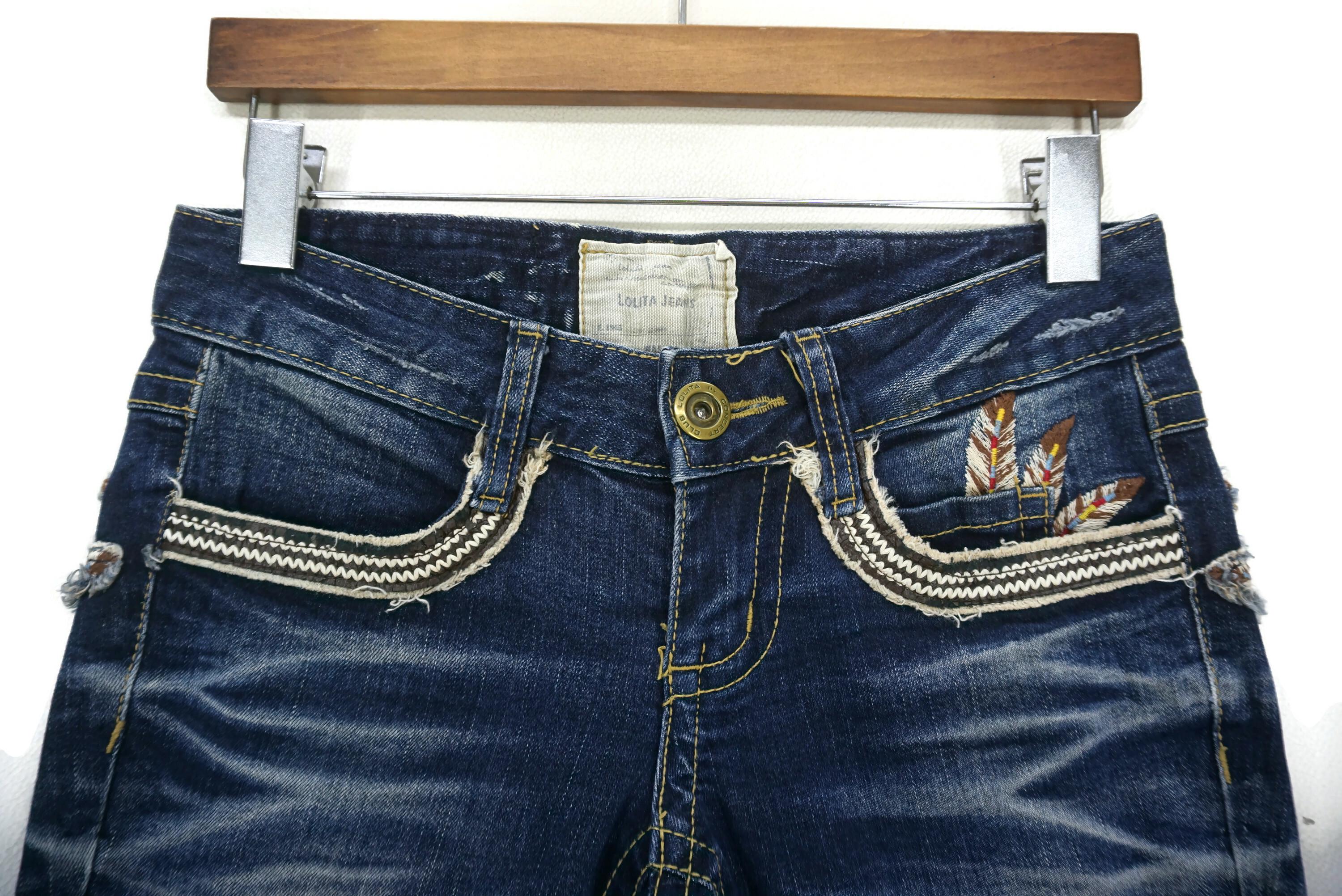 Lolita Jeans Size 25 Fit W29 L31 Japanese Low Rise Bootcut