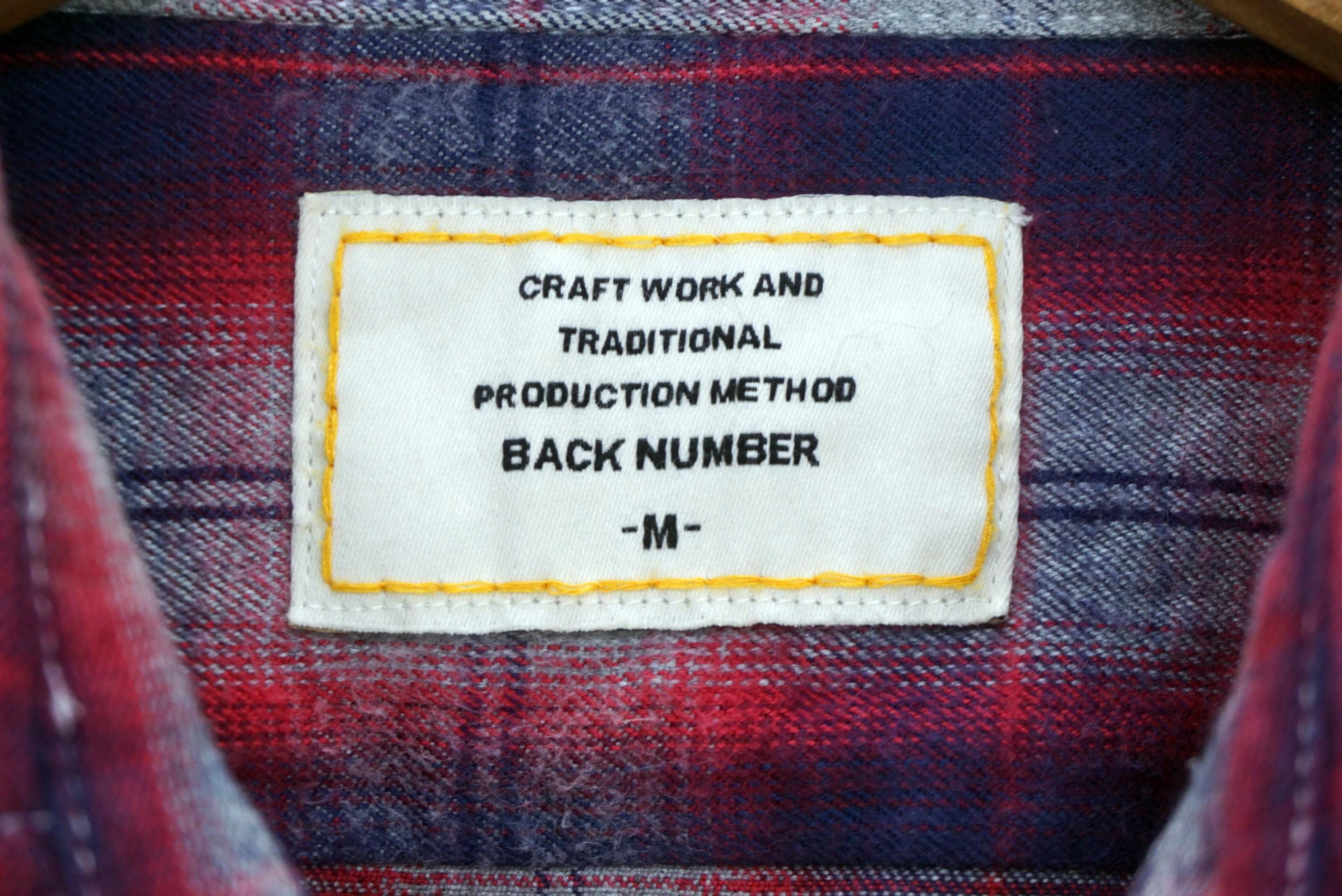 Back Number Shirt Japanese Plaid Button Down Flannel Size S - Etsy