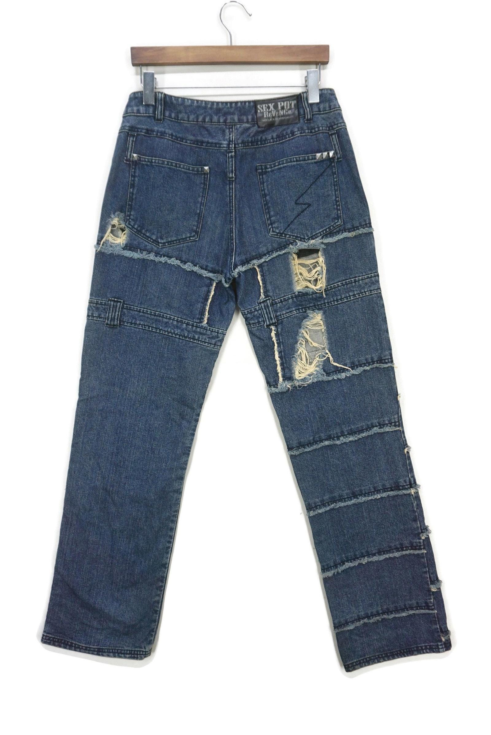 Sex Pot Revenge Jeans Japanese Bondage Boro Sashiko Distressed