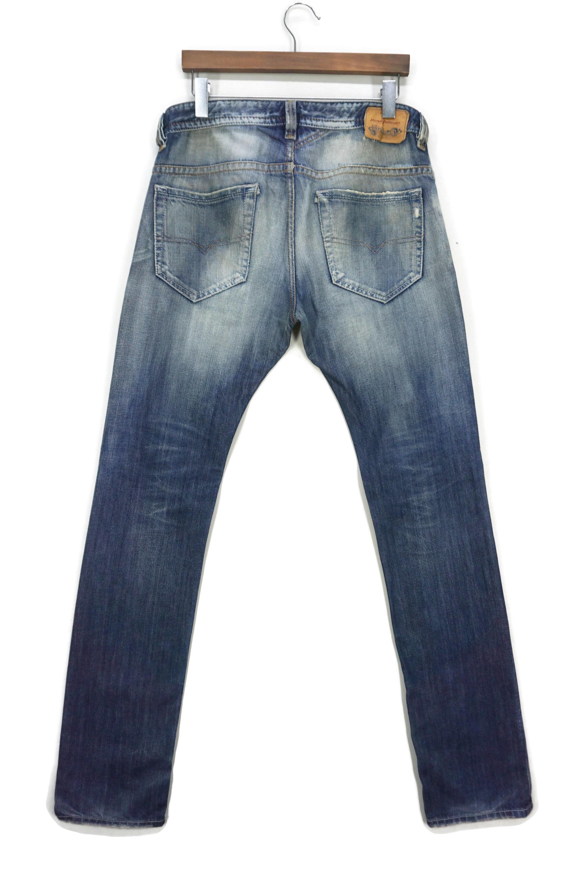 Diesel Jeans Thavar Slim Skinny Low Rise Distressed Denim Size 30