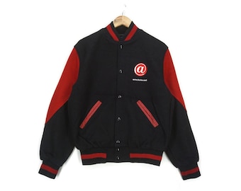 Vintage Holloway Varsity Jacket S 90s Bomber Satin USA Made Satin