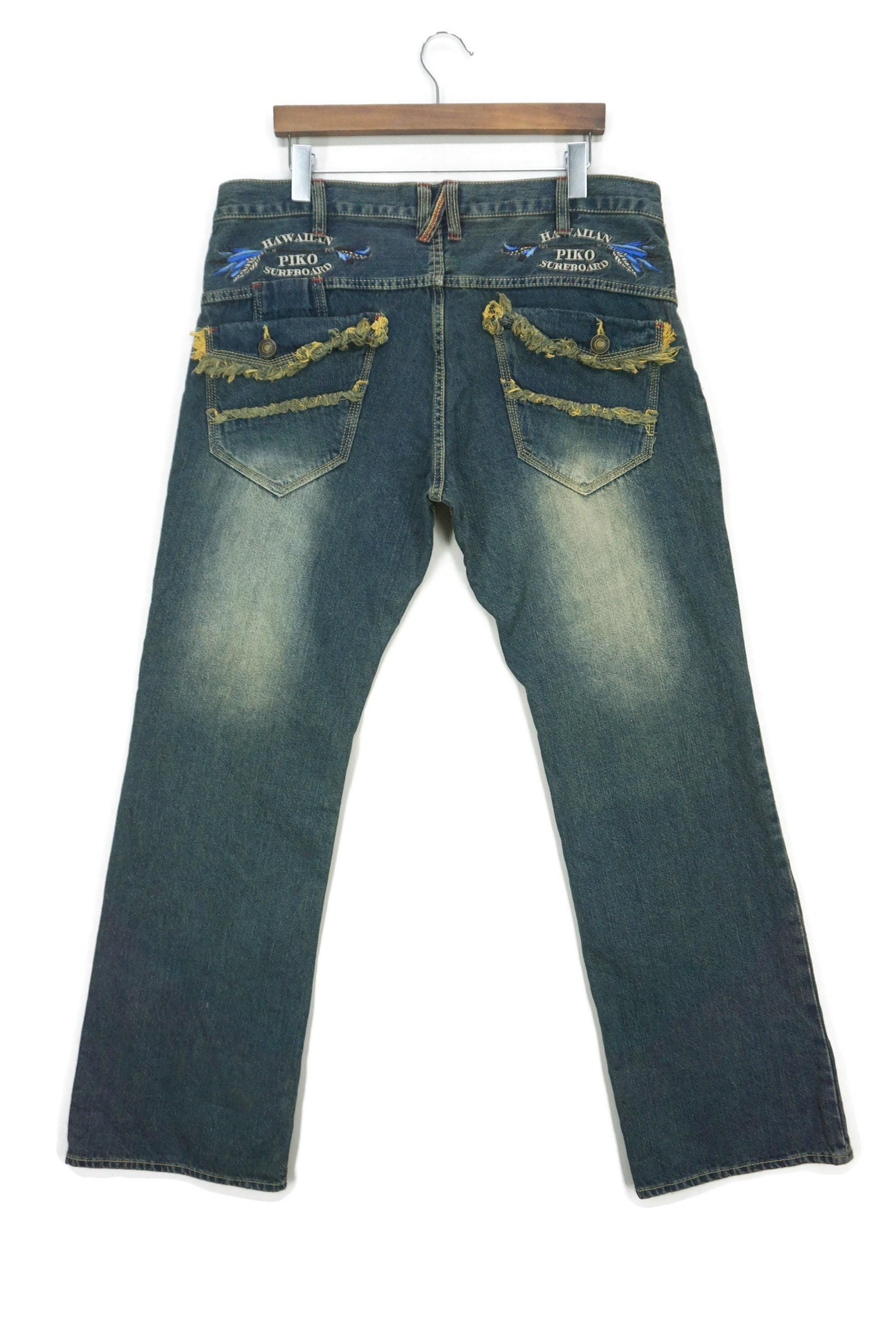 Piko Jeans Size W40 L33.5 Baggy Surfboard Hawaiian Hip Hop