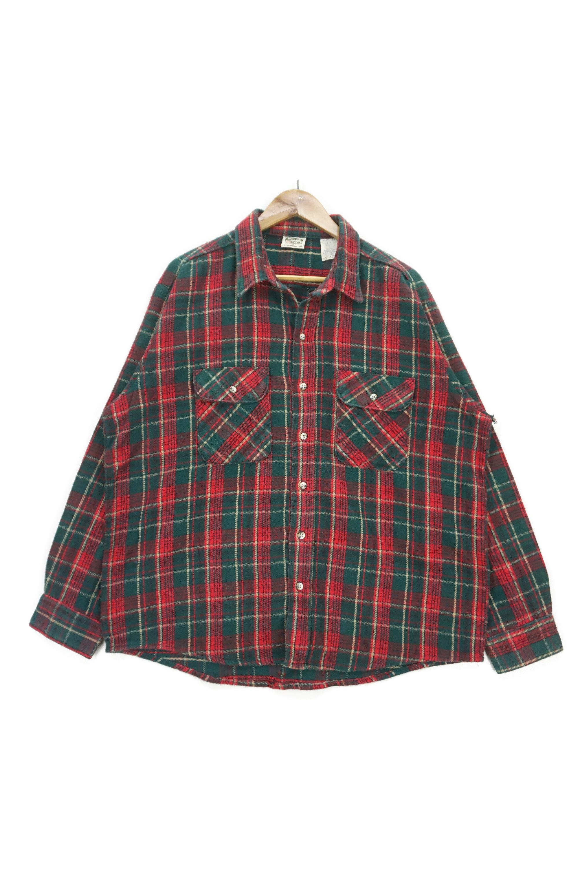 USA製 FIVE BROTHER XL Vintage Five Brother Flannel Made in USA Button Down Shirt Size XL