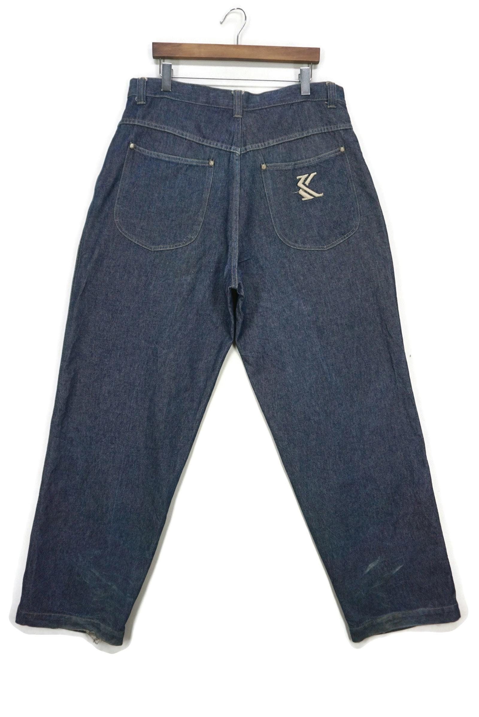 DENIME 90年代 W38 L34 Vintage Karl Kani Jeans W38 L34: Y2K Baggy Embroidered Denim - Etsy