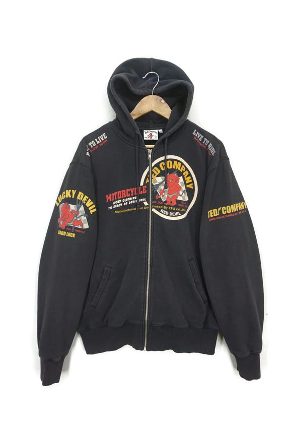 Vintage Tedman's Hoodie Ted Company Sweatshirt Lucky Devil Size 44