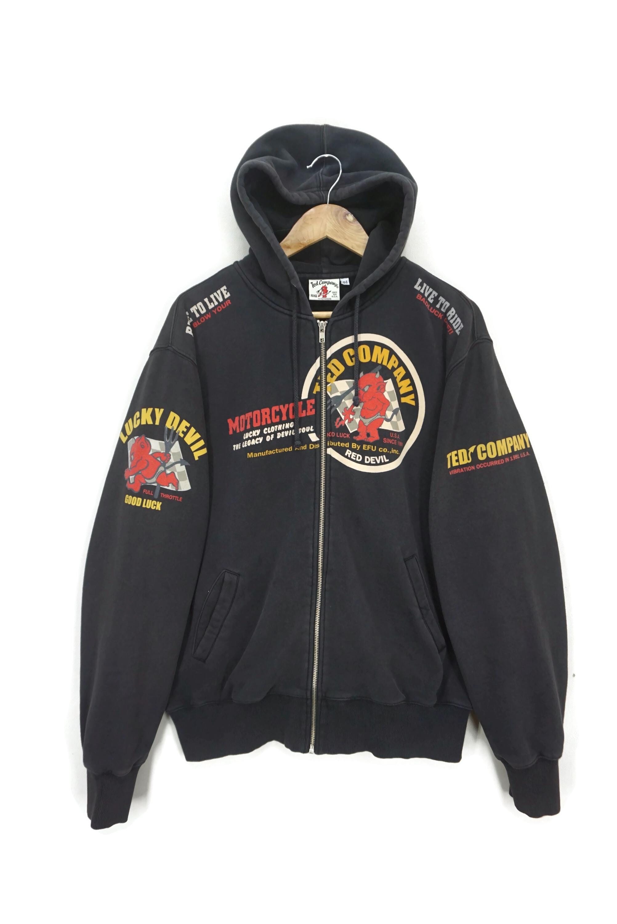 Vintage Tedman's Hoodie Ted Company Sweatshirt Lucky Devil Size 44