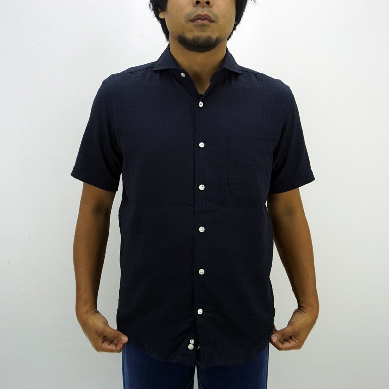 Aquascutum Button Down Shirt Men Size M Aquascutum Shirt Solid Casual Shirt Made in Japan