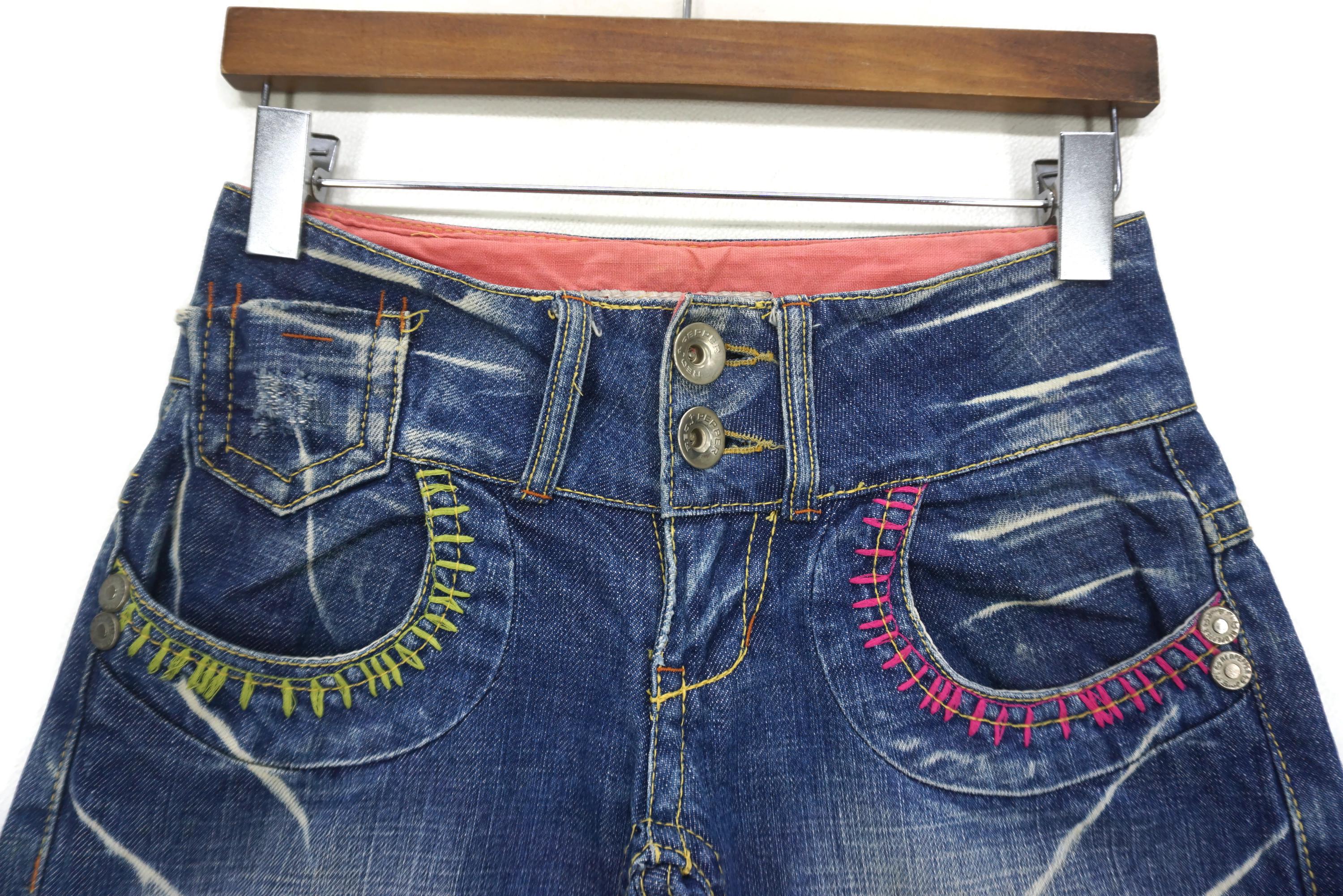 Red Pepper Jeans Size 25 Fits W26xl28.5 Japanese Embroidered Flare Red Pepper Jeans Size 25 Fits W26xl28.5 Japanese Embroidered Flare