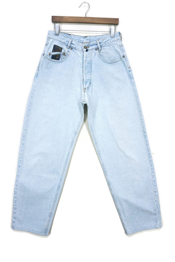 【NONCODE】Keevy Button Wide Denim Pants Low Rise Baggy Jeans CY431 - Acubi style | LEWKIN