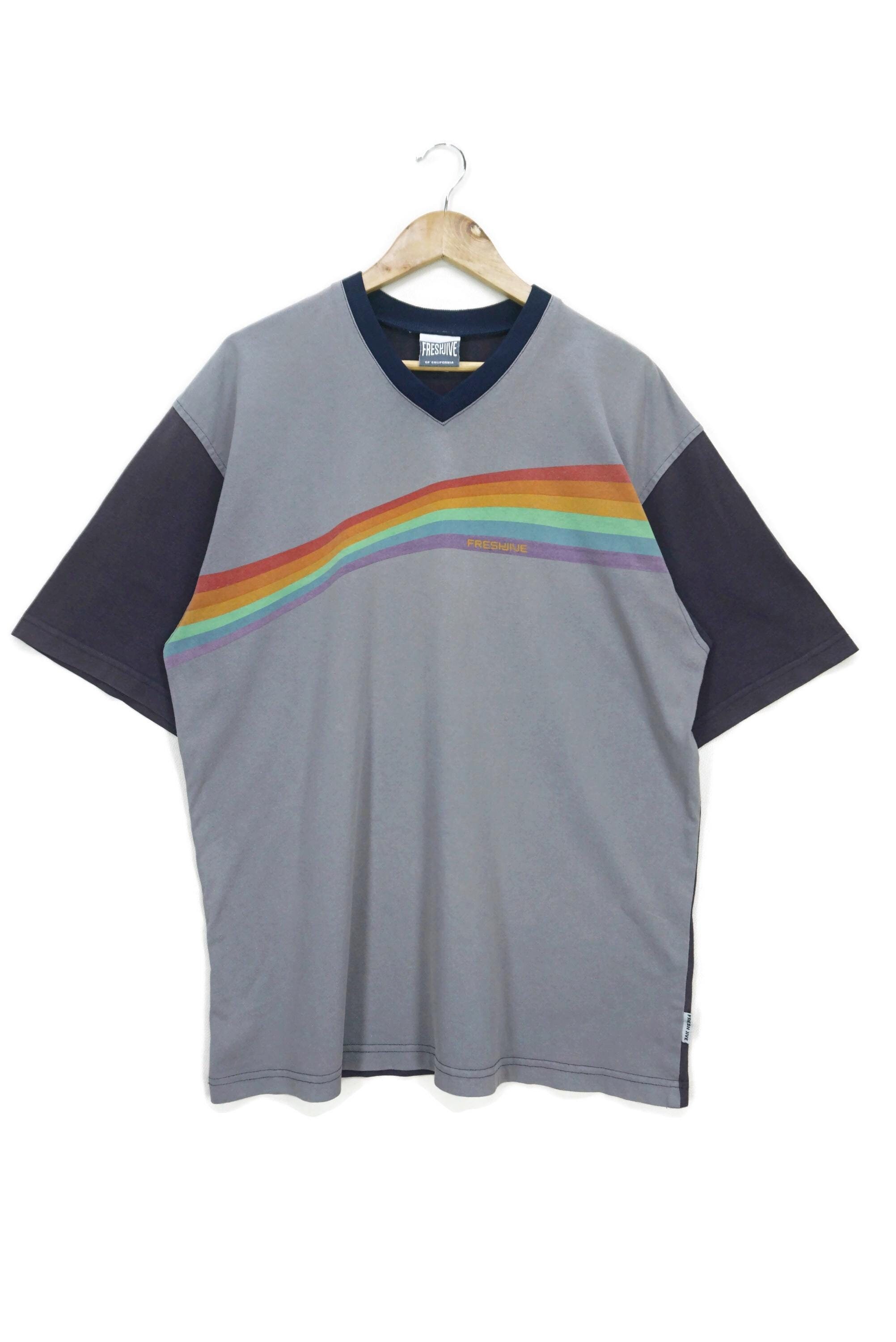 Vintage Freshjive Rainbow Tee Made in USA - Y2K Skateboard Shirt 