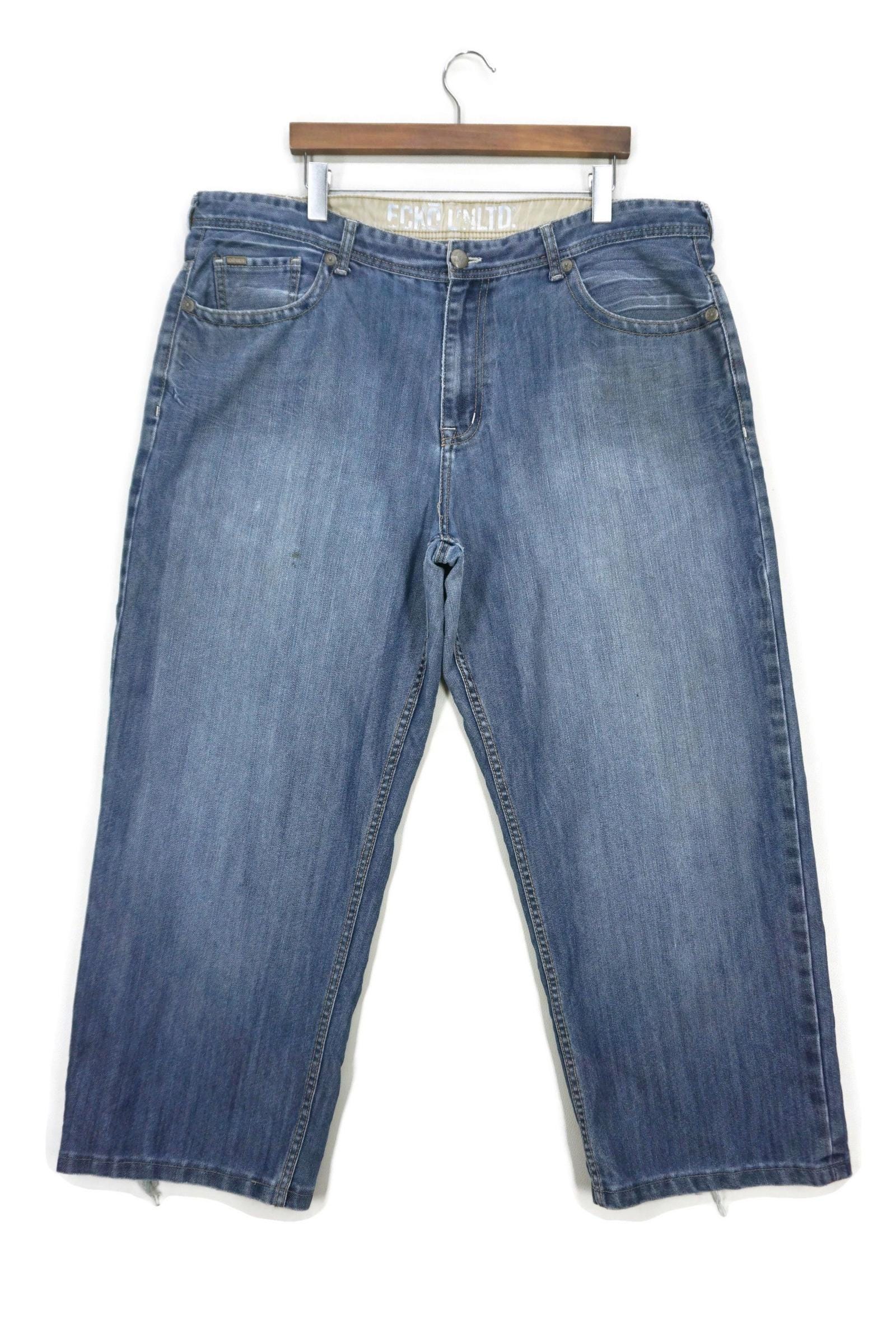 Ecko Unltd Y2K Baggy Jeans: Hip Hop Skateboard Denim (W42