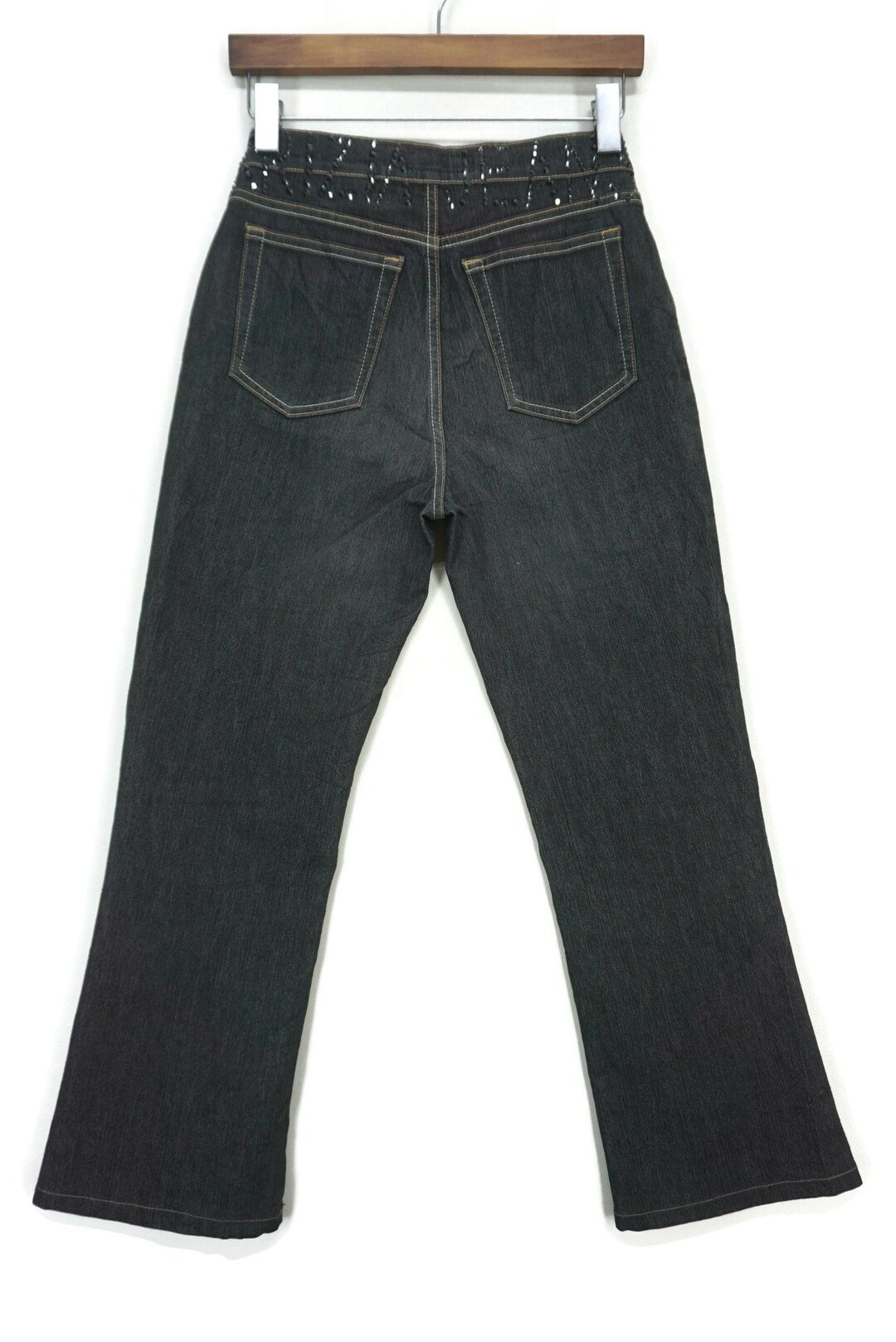 Jeans Imprimé Krizia Taille W27 - Neuf Avec étiquettes, Valeur 345€, Style Mom, Blanc, Coton