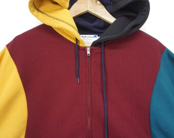 Rodeo Crowns Baggy Hoodie Japanese Colorblock Oversize Pullover