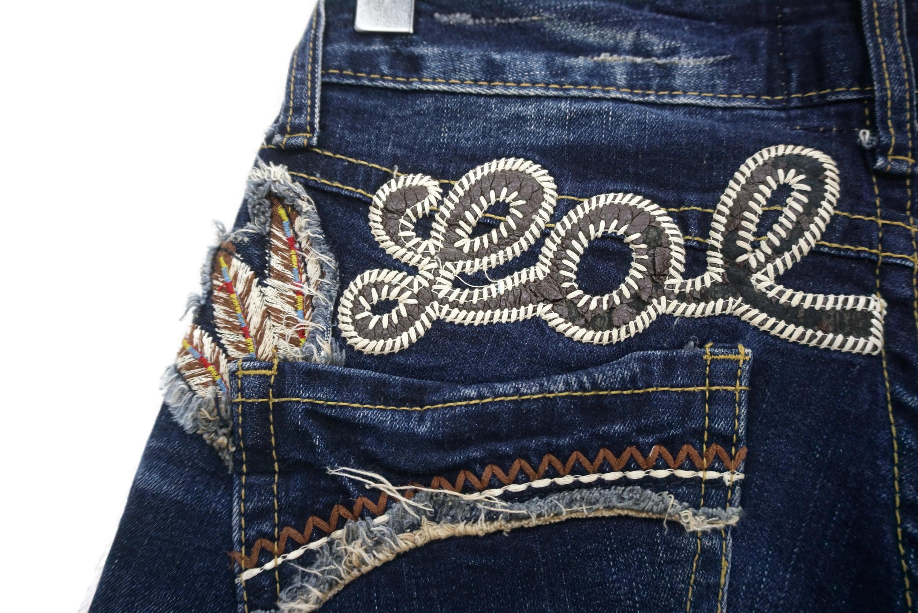 Lolita Jeans Size 25 Fits W29xl31 Japanese Low Rise Bootcut Denim