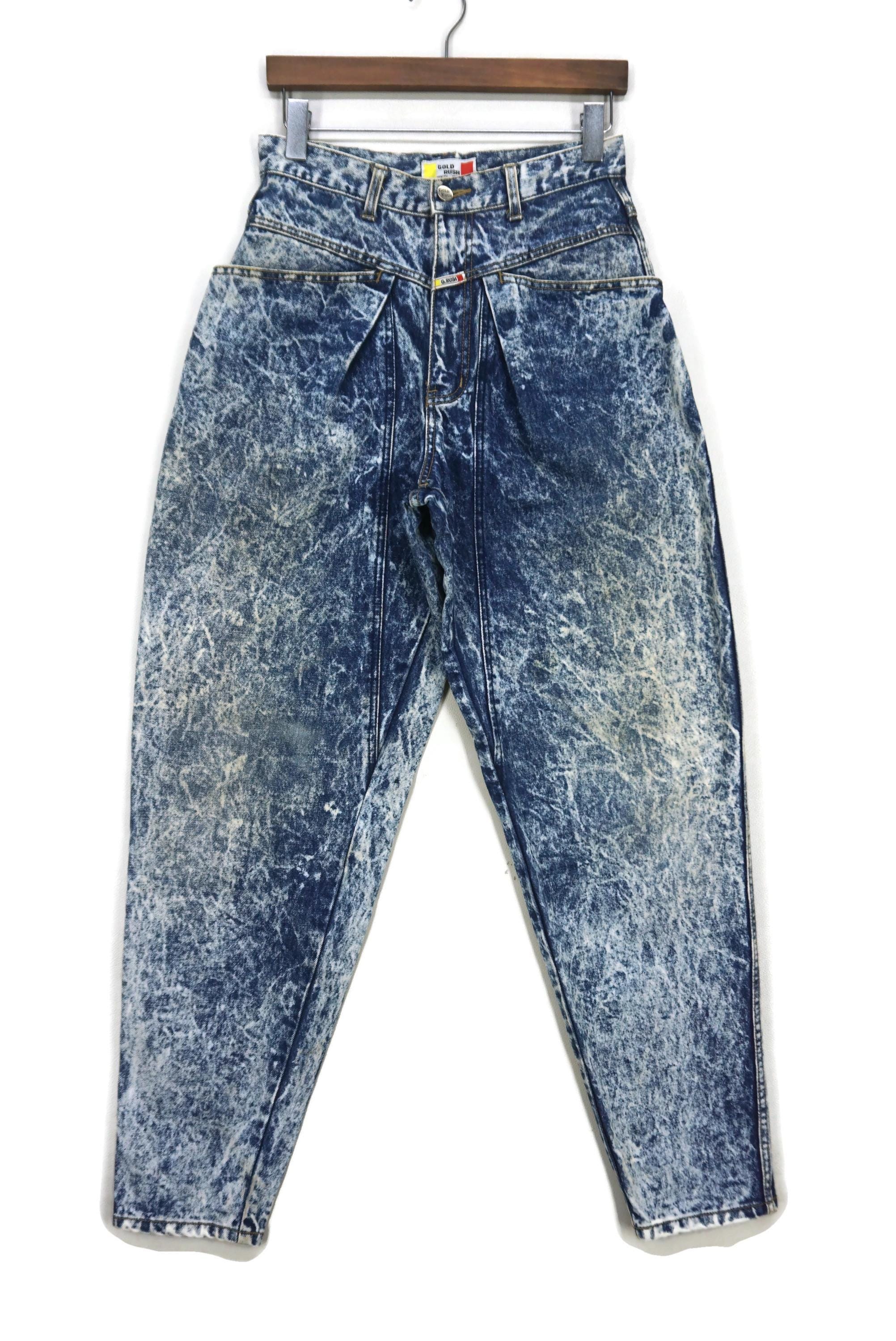 Vintage Gold Rush Acid Wash Baggy Jeans Size W28xl32 Balloon