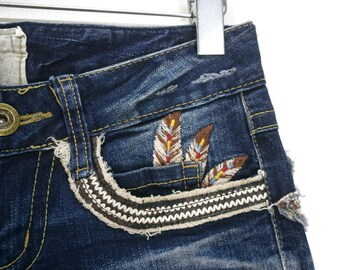 Lolita Jeans Size 25 Fits W29xl31 Japanese Low Rise Bootcut Denim