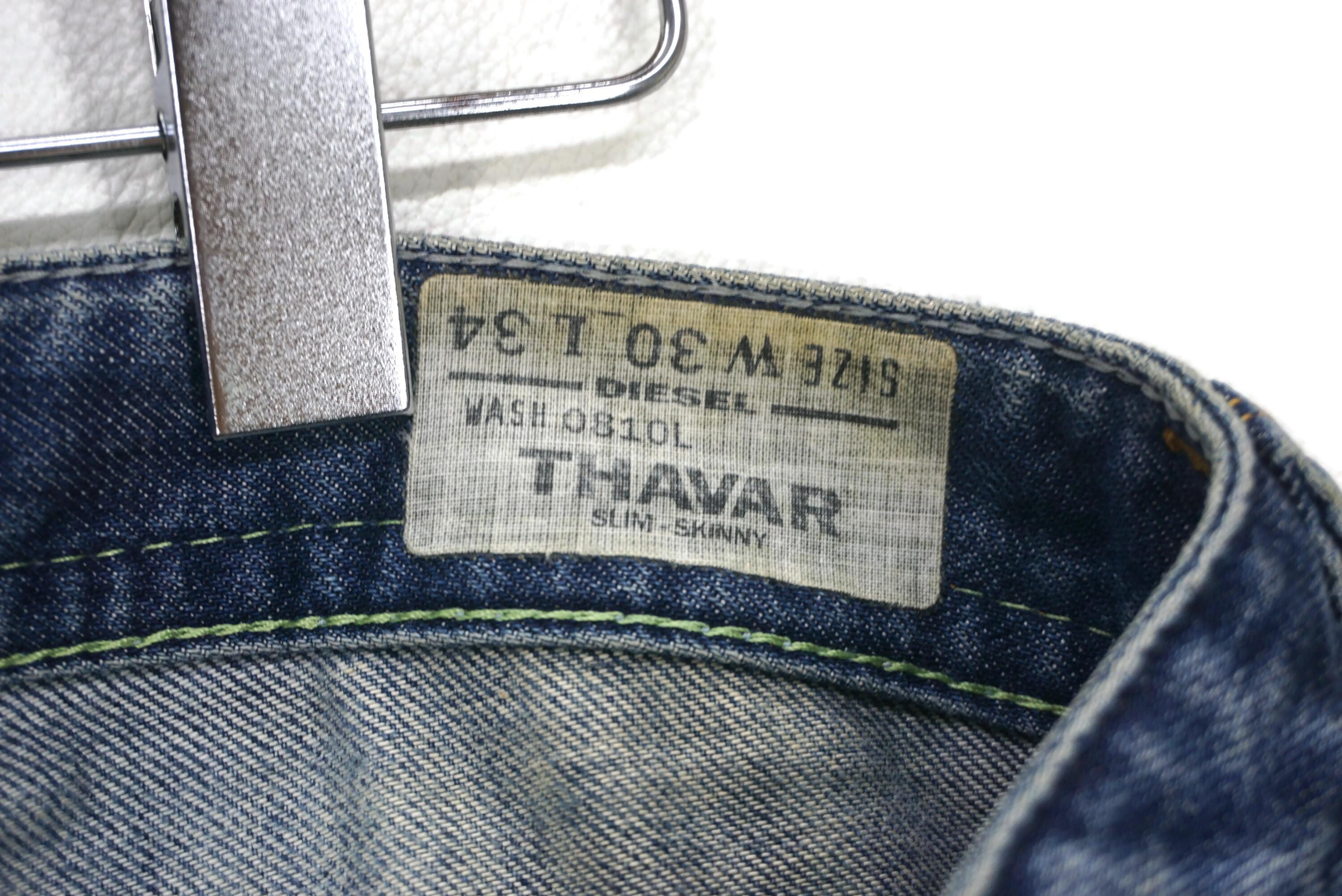 Diesel Jeans Thavar Slim Skinny Low Rise Distressed Denim Size 30 