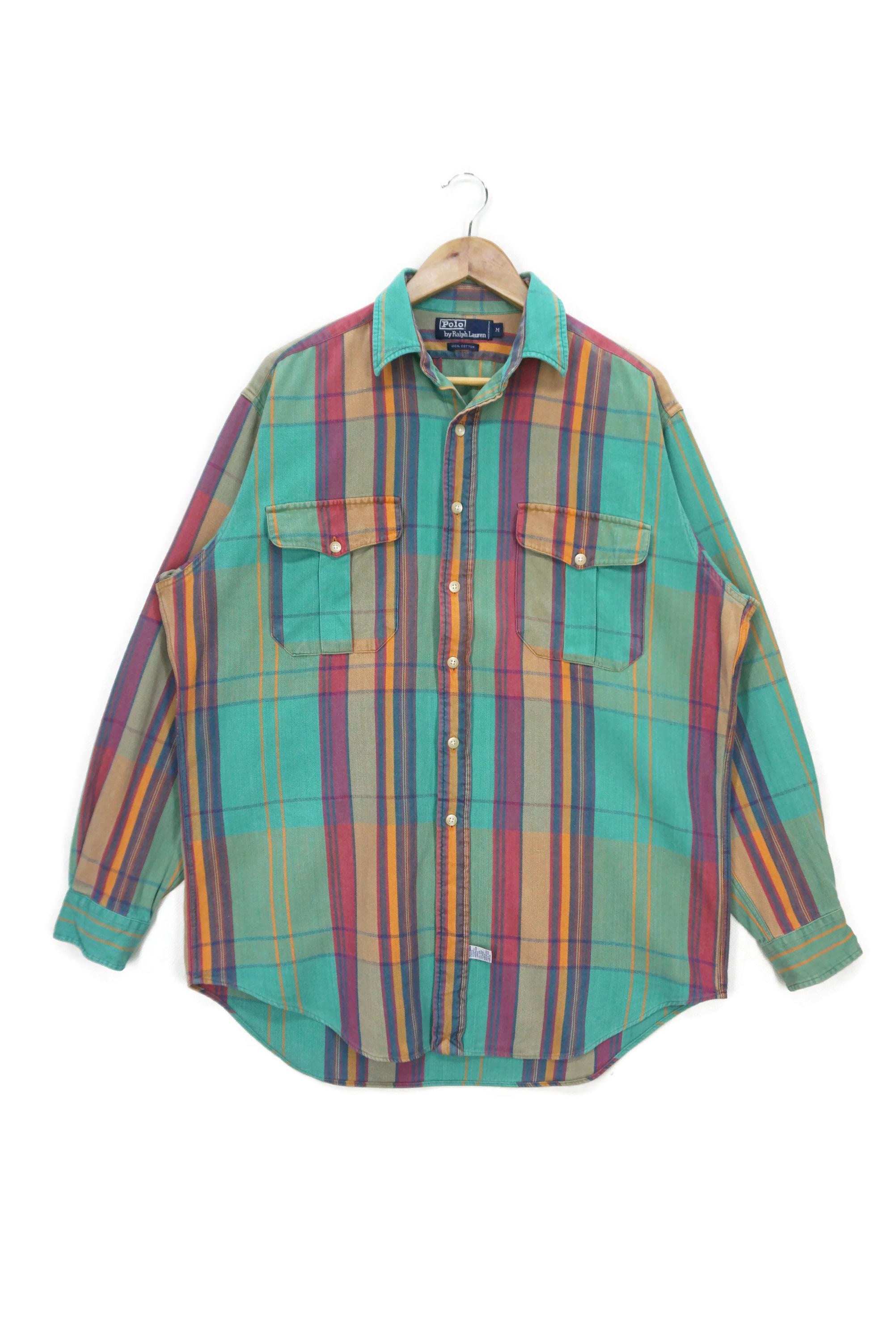 Vintage Polo Ralph Lauren Flannel Made in Singapore Size M  Vintage Polo Ralph Lauren Inner Flannel Shirt - distressed main image 0