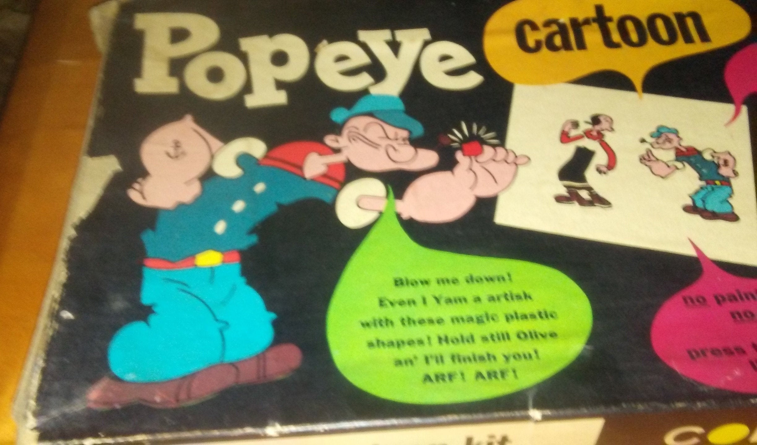 POPEYE Colorforms Set vintage 1957 Popeye Cartoon Kit King Etsy
