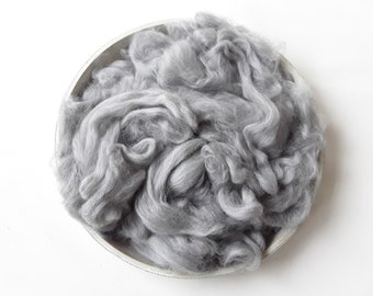 100g Newborn Photo Prop, Soft Fluffy Merino Wool Fluff, Basket Stuffer, Filler in a Natural Grey Shade, RTS