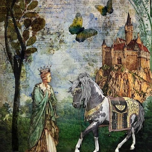 Decoupage Queen Storybook A4 Decoupage  ∙ Fairytale design ∙ Rice Paper ∙ Mixed media projects ∙ Vintage decor