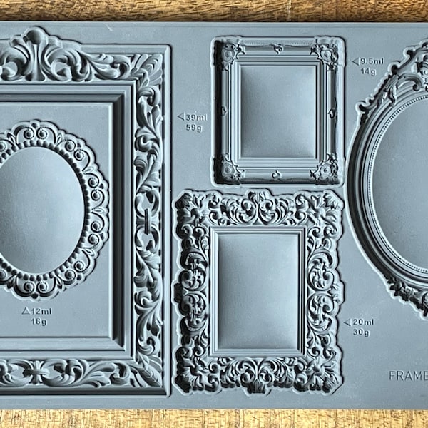 Iron Orchid Designs Frames Mould to use with Air Dry Clay, Resin or Hot Glue, Paintable, Furniture upcycle ∙ Food-grade  ∙ Tiny paintings