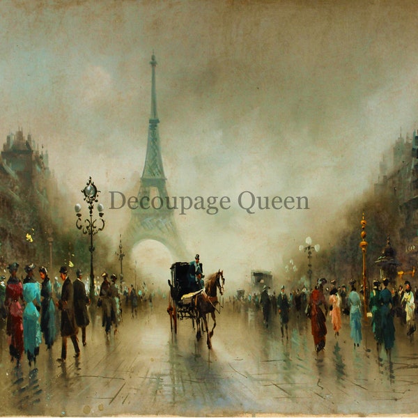 Decoupage Queen Roberta Marone Once Upon a Time in Paris A4 Decoupage Paper, Rice Paper, Paris, Vintage, Romance